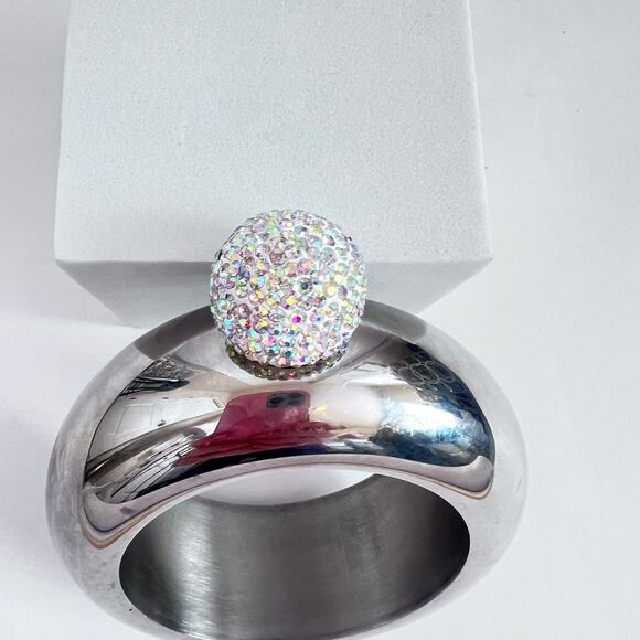 FLASK DRINK SMUGGLER STAINLESS STEEL SECERT BRACELET FASHION FLASK CRYSTAL LID - Picture 3 of 8